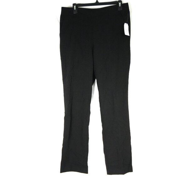 Time And Tru Pants - NWT  Pull on Black Pants Straight Leg Relaxed Half Stretch Waist Business Slacks